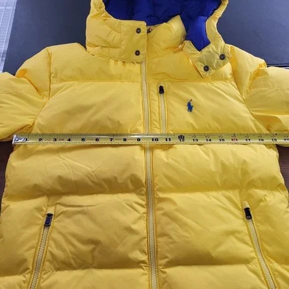 Polo Ralph Lauren Boys Water-Resistant Yellow Down Jacket Size L (14-16)NWT